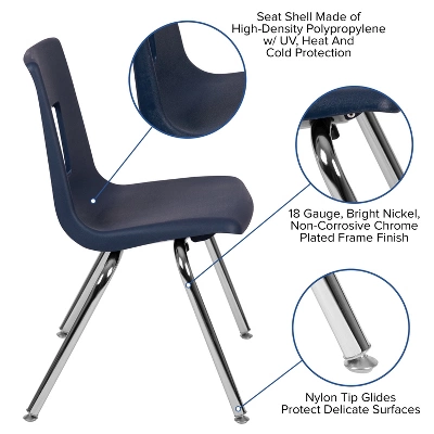 Flash Furniture Advantage 4-pack Student Stack School Chair - 16-inch 13 Flash Furniture Advantage 4-pack Student Stack School Chair - 16-inch - Image 13