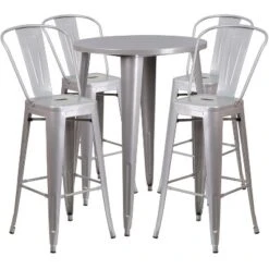 Flash Furniture Commercial Grade 30" Round Metal Indoor-Outdoor Bar Table Set With 4 Cafe Stools 11 Flash Furniture Commercial Grade 30" Round Metal Indoor-Outdoor Bar Table Set With 4 Cafe Stools -Furniture GUEST 560508cc 8ffb 48a0 85cb d59b19b911b2