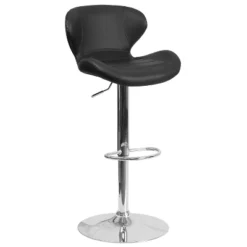 Flash Furniture Contemporary Adjustable Height Barstool With Curved Back And Chrome Base -Furniture GUEST 58408315 4503 4405 a968 0b382fe501b8
