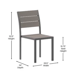 Flash Furniture Finch Commercial Grade Patio Chair With Arms, Stackable Side Chair With Faux Teak Poly Slats And Metal Frame -Furniture GUEST 58a05528 e9b4 4d94 8268 fe7ed338b325