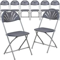 Flash Furniture 8 Pack HERCULES Series 650 Lb. Capacity Plastic Fan Back Folding Chair -Furniture GUEST 58c42481 3167 4501 8d53 b6a76ac40dcc