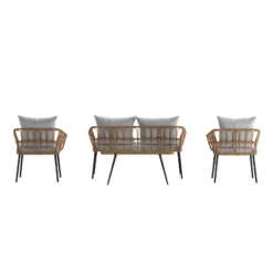 Flash Furniture Evin Boho 4 Piece Indoor/Outdoor Rope Rattan Patio Conversation Set With Tempered Glass Top Coffee Table And Cushions 25 Flash Furniture Evin Boho 4 Piece Indoor/Outdoor Rope Rattan Patio Conversation Set With Tempered Glass Top Coffee Table And Cushions -Furniture GUEST 58ef5c4c 66d1 4fd6 a81c 2e6d938866bd