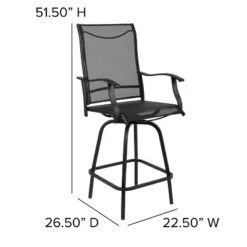 Flash Furniture Valerie Patio Bar Height Stools Set Of 2, All-Weather Textilene Swivel Patio Stools And Deck Chairs With High Back & Armrests 20 Flash Furniture Valerie Patio Bar Height Stools Set Of 2, All-Weather Textilene Swivel Patio Stools And Deck Chairs With High Back & Armrests -Furniture GUEST 592059d1 81bc 43e2 9d37 f8f5d375b30e