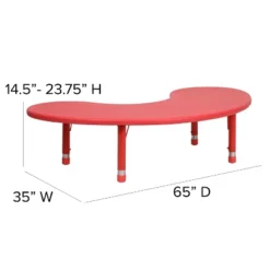 Flash Furniture 35"W X 65"L Half-Moon Plastic Height Adjustable Activity Table 15 Flash Furniture 35"W X 65"L Half-Moon Plastic Height Adjustable Activity Table -Furniture GUEST 595712a0 3678 431e ada6 f18d62b22295