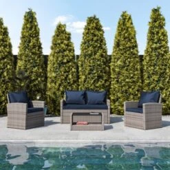 Flash Furniture Aransas Series 4 Piece Patio Set With Back Pillows And Seat Cushions -Furniture GUEST 599304da a3e5 42e1 bed4 ed88ad78104a