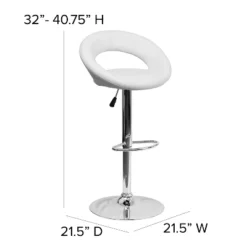 Flash Furniture Contemporary Vinyl Rounded Orbit-Style Back Adjustable Height Barstool With Chrome Base 20 Flash Furniture Contemporary Vinyl Rounded Orbit-Style Back Adjustable Height Barstool With Chrome Base -Furniture GUEST 599d099e 3265 45a3 afe0 0d1fa638db82