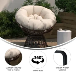Flash Furniture Bowie Comfort Series Swivel Patio Chair With Cushion -Furniture GUEST 59acbf7d 6334 4313 aad3 8687c4e1bb1c