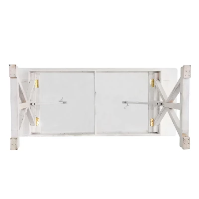 Flash Furniture HERCULES 8' X 40" Rectangular Solid Pine Folding Farm Table With X Legs 12 Flash Furniture HERCULES 8' X 40" Rectangular Solid Pine Folding Farm Table With X Legs - Image 12