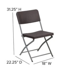 Flash Furniture 2 Pack HERCULES Series Brown Rattan Plastic Folding Chair With Gray Frame 9 Flash Furniture 2 Pack HERCULES Series Brown Rattan Plastic Folding Chair With Gray Frame -Furniture GUEST 5a2647b1 a4e0 4d87 9e35 18bb4b893963
