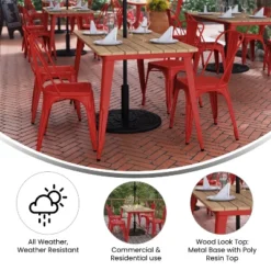 Flash Furniture Declan Commercial Indoor/Outdoor Dining Table With Umbrella Hole, 30" X 60" All Weather Poly Resin Top And Steel Base 16 Flash Furniture Declan Commercial Indoor/Outdoor Dining Table With Umbrella Hole, 30" X 60" All Weather Poly Resin Top And Steel Base -Furniture GUEST 5a3f83dc 965c 4437 86c2 b38d77273e60