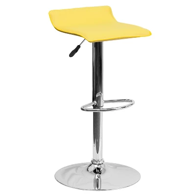 Flash Furniture Contemporary Vinyl Adjustable Height Barstool With Solid Wave Seat And Chrome Base 14 Flash Furniture Contemporary Vinyl Adjustable Height Barstool With Solid Wave Seat And Chrome Base - Image 14