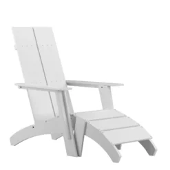 Flash Furniture Sawyer Modern All-Weather Poly Resin Wood Adirondack Chair With Foot Rest 23 Flash Furniture Sawyer Modern All-Weather Poly Resin Wood Adirondack Chair With Foot Rest -Furniture GUEST 5a92e527 b35c 497f abf9 c35891f78932