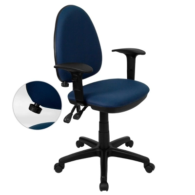 Flash Furniture Mid-Back Fabric Multifunction Swivel Ergonomic Task Office Chair With Adjustable Lumbar Support And Adjustable Arms 5 Flash Furniture Mid-Back Fabric Multifunction Swivel Ergonomic Task Office Chair With Adjustable Lumbar Support And Adjustable Arms - Image 5
