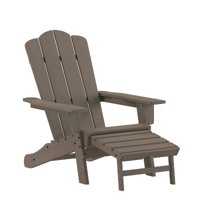 Flash Furniture Newport HDPE Adirondack Chair With Cup Holder And Pull Out Ottoman, All-Weather HDPE Indoor/Outdoor Lounge Chair 11 Flash Furniture Newport HDPE Adirondack Chair With Cup Holder And Pull Out Ottoman, All-Weather HDPE Indoor/Outdoor Lounge Chair - Image 11
