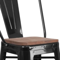 Flash Furniture 30" High Metal Barstool With Back And Wood Seat 19 Flash Furniture 30" High Metal Barstool With Back And Wood Seat -Furniture GUEST 5bad0661 1b4b 4b6e 9273 76fb2fa8c3ca