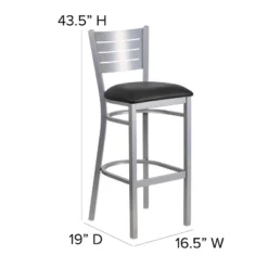 Flash Furniture Silver Slat Back Metal Restaurant Barstool -Furniture GUEST 5bcf58c7 9a55 4144 bef8 7b8aacce243f