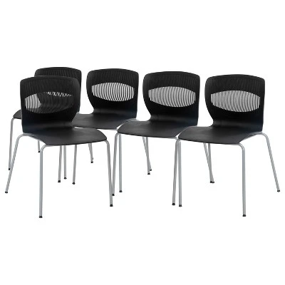 Flash Furniture HERCULES Series Set Of 5 Commercial Grade 770 Lb. Capacity Ergonomic Stack Chair With Lumbar Support And Steel Frame 13 Flash Furniture HERCULES Series Set Of 5 Commercial Grade 770 Lb. Capacity Ergonomic Stack Chair With Lumbar Support And Steel Frame - Image 13
