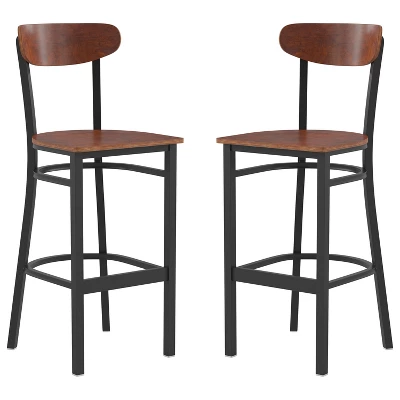 Flash Furniture Wright Set Of 2 Commercial Grade Barstools With 500 LB. Capacity Steel Frame, Solid Wood Seat, And Boomerang Back 17 Flash Furniture Wright Set Of 2 Commercial Grade Barstools With 500 LB. Capacity Steel Frame, Solid Wood Seat, And Boomerang Back - Image 17