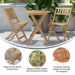 Flash Furniture Indoor/Outdoor Acacia Wood Folding Table And 2 Chair Bistro Set In Natural 15 Flash Furniture Indoor/Outdoor Acacia Wood Folding Table And 2 Chair Bistro Set In Natural -Furniture GUEST 5cd619d0 18e0 427f 95c5 20bbf8dae96c