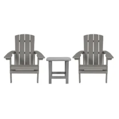 Flash Furniture 2 Pack Charlestown All-Weather Poly Resin Wood Adirondack Chairs With Side Table 29 Flash Furniture 2 Pack Charlestown All-Weather Poly Resin Wood Adirondack Chairs With Side Table -Furniture GUEST 5ce216ab 76b1 49b9 a5bd f8038216a237