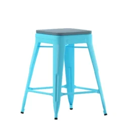 Flash Furniture Cierra Set Of 4 Commercial Grade 24" High Backless Metal Indoor Counter Height Stools With All-Weather Poly Resin Seats 26 Flash Furniture Cierra Set Of 4 Commercial Grade 24" High Backless Metal Indoor Counter Height Stools With All-Weather Poly Resin Seats -Furniture GUEST 5d8c5600 ebb7 43d2 8f76 b948a2790b8f