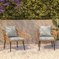 Flash Furniture Evin Set Of 2 Boho Indoor/Outdoor Rope Rattan Wicker Patio Chairs With All-Weather Cushions 14 Flash Furniture Evin Set Of 2 Boho Indoor/Outdoor Rope Rattan Wicker Patio Chairs With All-Weather Cushions -Furniture GUEST 5dffb3a5 4309 4537 846d 886d70f643cd