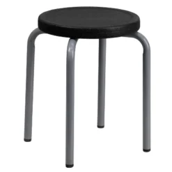 Flash Furniture Stackable Stool With Silver Powder Coated Frame -Furniture GUEST 5e04ef43 cfcb 4790 a9ce 4eb042bdbde3