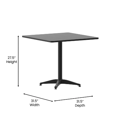 Flash Furniture Mellie 31.5'' Square Aluminum Indoor-Outdoor Table With Base 6 Flash Furniture Mellie 31.5'' Square Aluminum Indoor-Outdoor Table With Base - Image 6