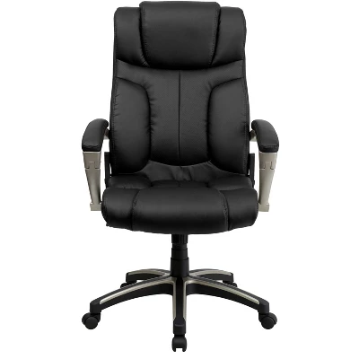 Flash Furniture Hansel High Back Folding Black LeatherSoft Executive Swivel Office Chair With Arms 8 Flash Furniture Hansel High Back Folding Black LeatherSoft Executive Swivel Office Chair With Arms - Image 8