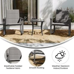 Flash Furniture Brazos 3 Piece Outdoor Rocking Chair Bistro Set With Flex Comfort Material And Metal Framed Glass Top Table -Furniture GUEST 5eab254a 4a66 4b2d a2b1 9c29acd6cd9c