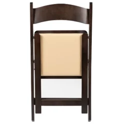 Flash Furniture HERCULES Series Chocolate Wood Folding Chair With Vinyl Padded Seat -Furniture GUEST 5f5c1371 29b5 4ebf 8919 c5551ed91bfd
