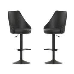 Flash Furniture Chrishelle Set Of 2 Commercial Adjustable Height Barstools With Upholstered Tufted Seats And Pedestal Base With Footring, Black 23 Flash Furniture Chrishelle Set Of 2 Commercial Adjustable Height Barstools With Upholstered Tufted Seats And Pedestal Base With Footring, Black -Furniture GUEST 5feeb06e 2a86 4f52 818c 223ad78612b0