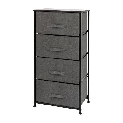 Flash Furniture 4 Drawer Wood Top Cast Iron Frame Vertical Storage Dresser With Easy Pull Fabric Drawers 11 Flash Furniture 4 Drawer Wood Top Cast Iron Frame Vertical Storage Dresser With Easy Pull Fabric Drawers - Image 11