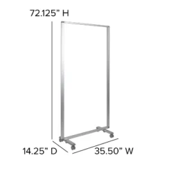 Flash Furniture Transparent Acrylic Mobile Partition With Lockable Casters, 72"H X 36"L 9 Flash Furniture Transparent Acrylic Mobile Partition With Lockable Casters, 72"H X 36"L -Furniture GUEST 616d6f31 bfe8 4936 a9c1 09fdcc382a33