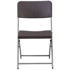 Flash Furniture 2 Pack HERCULES Series Brown Rattan Plastic Folding Chair With Gray Frame 12 Flash Furniture 2 Pack HERCULES Series Brown Rattan Plastic Folding Chair With Gray Frame -Furniture GUEST 61a88752 808d 446e 9406 ac190f2a44e6