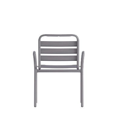 Flash Furniture Lila Commercial Metal Indoor-Outdoor Restaurant Stack Chair With Metal Triple Slat Back And Arms 8 Flash Furniture Lila Commercial Metal Indoor-Outdoor Restaurant Stack Chair With Metal Triple Slat Back And Arms - Image 8