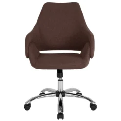 Flash Furniture Madrid Home And Office Upholstered Mid-Back Chair In Brown Fabric -Furniture GUEST 62940161 c01e 449c 9b7e 6521f6baf354