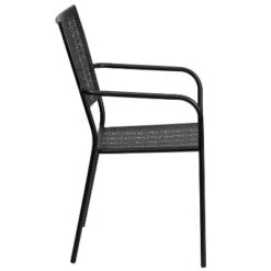 Flash Furniture Commercial Grade Indoor-Outdoor Steel Patio Arm Chair With Square Back -Furniture GUEST 62ac4cef 351c 4359 b622 16e9b267b930