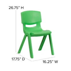 Flash Furniture 2 Pack Green Plastic Stackable School Chair With 15.5" Seat Height -Furniture GUEST 63343cdf 8ea5 4cfd 865a 2d13d3dcbb55