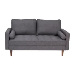 Flash Furniture Hudson Mid-Century Modern Loveseat Sofa With Tufted Upholstery & Solid Wood Legs -Furniture GUEST 63c55fe2 f129 41f3 b8ae 0db46bc06295