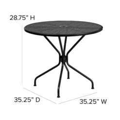 Flash Furniture Oia Commercial Grade 35.25" Round Indoor-Outdoor Steel Patio Table Set With 4 Round Back Chairs -Furniture GUEST 65739b22 0806 4f82 a0bb d5ef3070203e