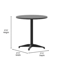 Flash Furniture Mellie 27.5'' Round Aluminum Indoor-Outdoor Table With Base -Furniture GUEST 65fabd35 b374 42d4 892a df5dc8e79816