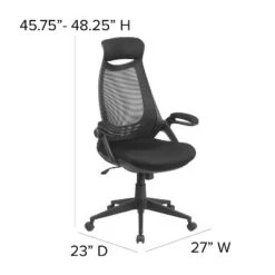 Flash Furniture Ivan High Back Black Mesh Executive Swivel Office Chair With Flip-Up Arms 11 Flash Furniture Ivan High Back Black Mesh Executive Swivel Office Chair With Flip-Up Arms -Furniture GUEST 661d1d53 8a2a 4299 b9e9 f04b63999feb