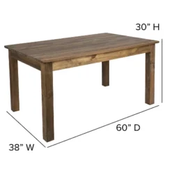 Flash Furniture 60" X 38" Rectangular Solid Pine Farm Dining Table -Furniture GUEST 66a26476 f6a0 4711 b08d dc5d7cc36e81