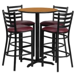 Flash Furniture 30'' Round Laminate Table Set With X-Base And 4 Ladder Back Metal Barstools 18 Flash Furniture 30'' Round Laminate Table Set With X-Base And 4 Ladder Back Metal Barstools -Furniture GUEST 66b03027 8315 48df a8ec 5b7df43afdbd