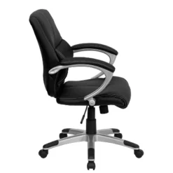 Flash Furniture Bodie Mid-Back Black LeatherSoft Contemporary Swivel Manager's Office Chair With Arms -Furniture GUEST 66dcf301 e20a 42ec a8f5 bdabb0382316