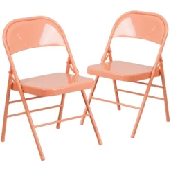 Flash Furniture 2 Pack HERCULES COLORBURST Series Triple Braced & Double Hinged Metal Folding Chair -Furniture GUEST 66fed976 5006 4733 a7bd ab8b066e1bc1