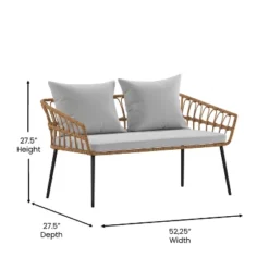 Flash Furniture Evin Boho 4 Piece Indoor/Outdoor Rope Rattan Patio Conversation Set With Tempered Glass Top Coffee Table And Cushions 21 Flash Furniture Evin Boho 4 Piece Indoor/Outdoor Rope Rattan Patio Conversation Set With Tempered Glass Top Coffee Table And Cushions -Furniture GUEST 674bbc76 15cd 4cab 94e3 542405fac9fb