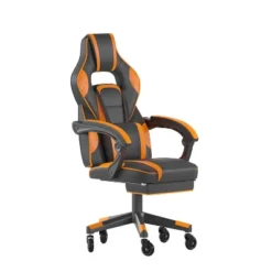 Flash Furniture X40 Gaming Chair Racing Computer Chair With Fully Reclining Back/Arms And Transparent Roller Wheels, Slide-Out Footrest -Furniture GUEST 67518d71 ec29 4a73 84c1 8a61dd2057e5