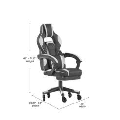 Flash Furniture X40 Gaming Chair Racing Computer Chair With Fully Reclining Back/Arms And Transparent Roller Wheels, Slide-Out Footrest -Furniture GUEST 67e7c496 e5e9 4a67 bd0e 391407762d0f